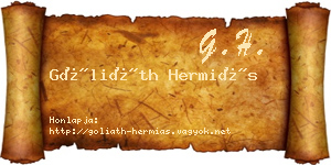 Góliáth Hermiás névjegykártya